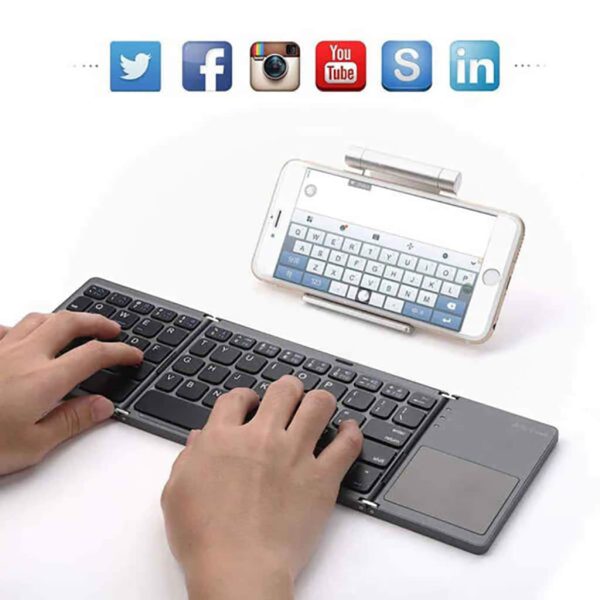 MINI TECLADO BLUETOOTH PLEGABLE RECARGABLE