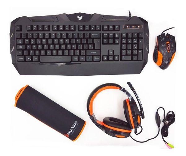 COMBO 4EN1 TECLADO MOUSE AUDIFONOS PAD GAMER MEETION MT-C500