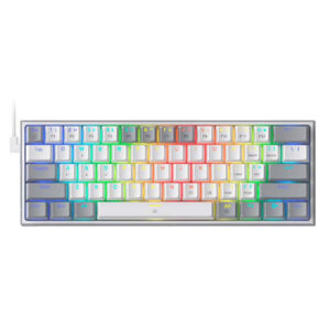 Teclado gamer wireless fizz pro k616-rgb mecanico blanco/gris redragon