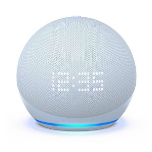 Amazon echo dot with clock 5th gen smart speaker with alexa cloud blue