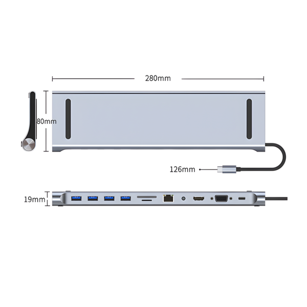 Hub tipo c 11 en 1 usb 3.0