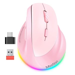 Mouse wireless ergonomico mt-btm010r rosado meetion