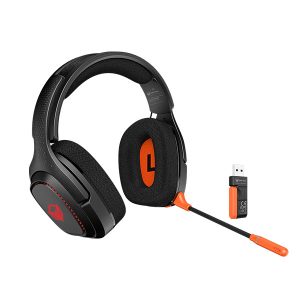 Audífono gamer MT-BTH012 negro-naranja Mettion