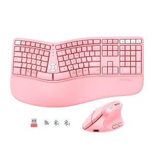 Combo teclado y mouse wireless mt-director c2 rosado meetion